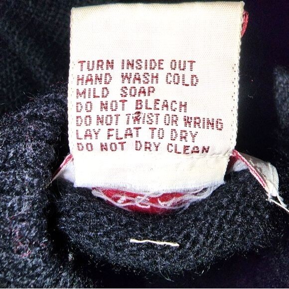 Vintage Doncaster Lambswool & Angora Black Beaded Mock Neck Sweater Size M - Picture 7 of 10